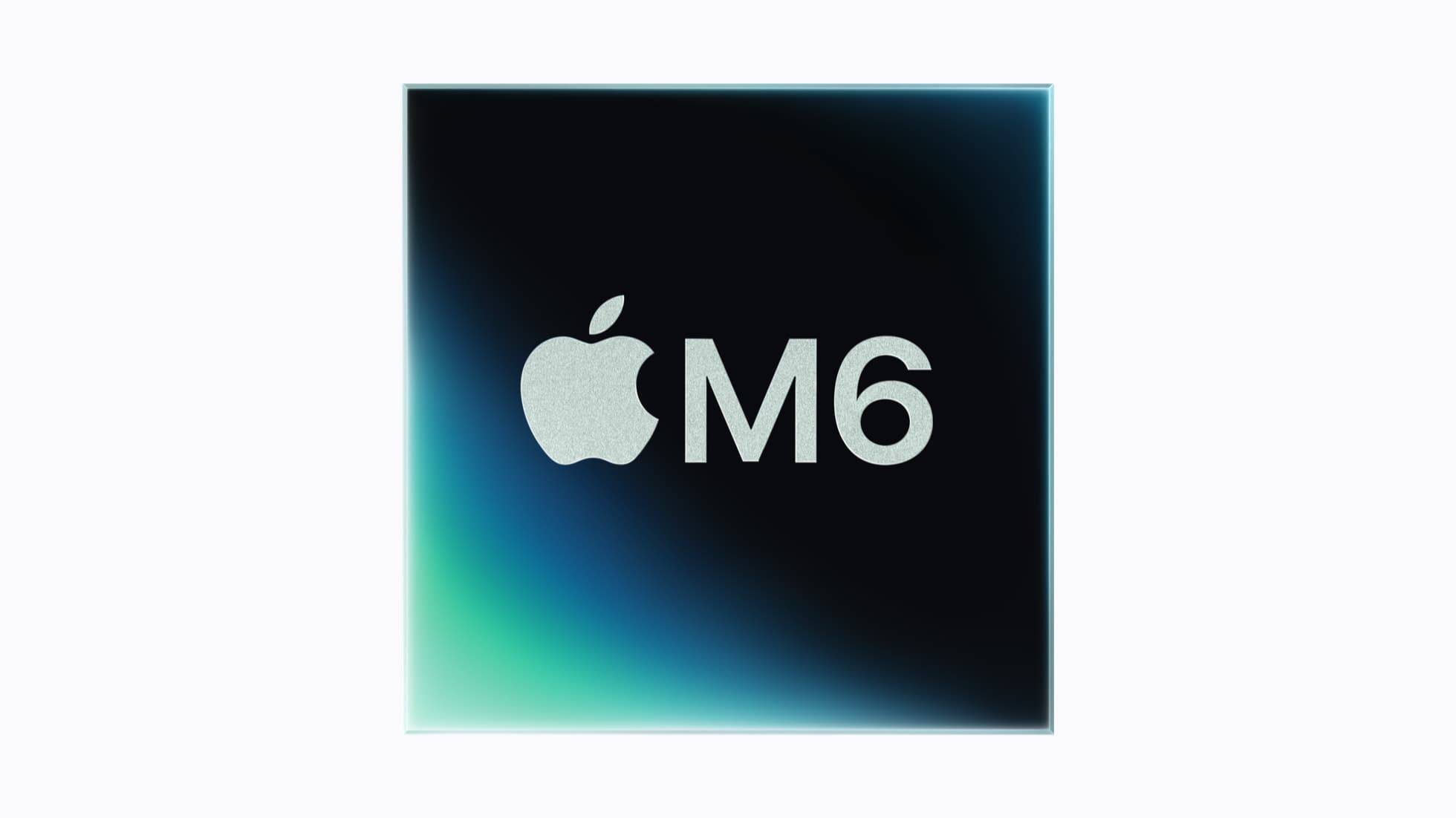 Apple's M6 chip graphic with the Apple logo and M6 name
