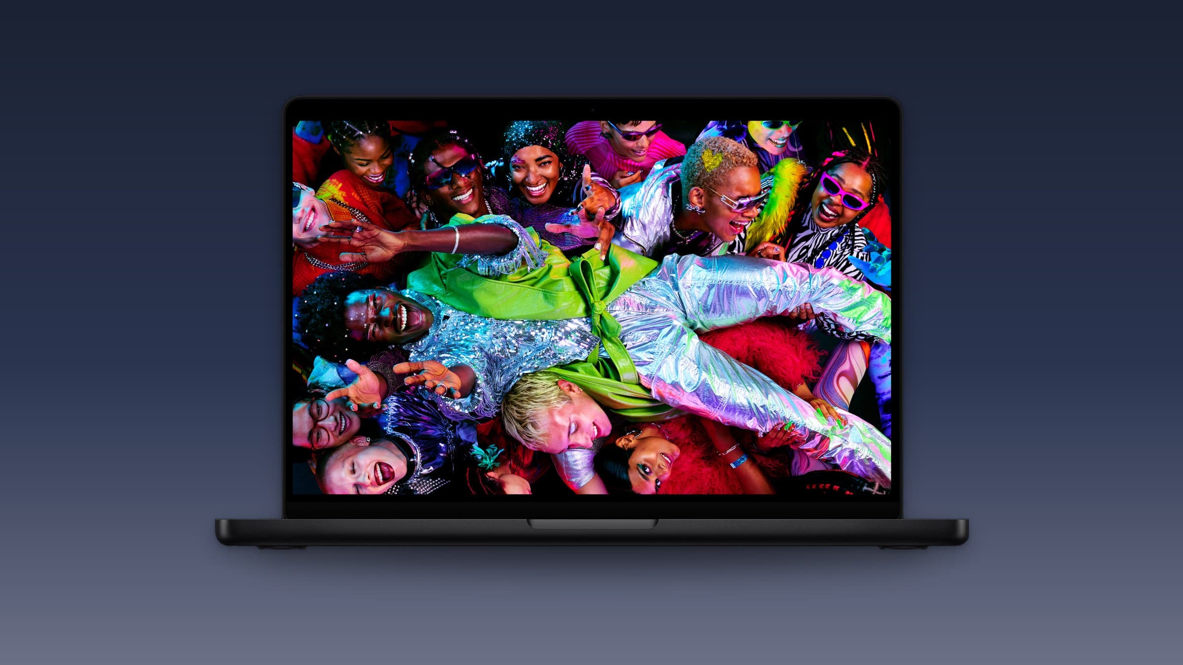 Current Apple MacBook Pro with M5 Pro and M5 Max on a blue gradient background