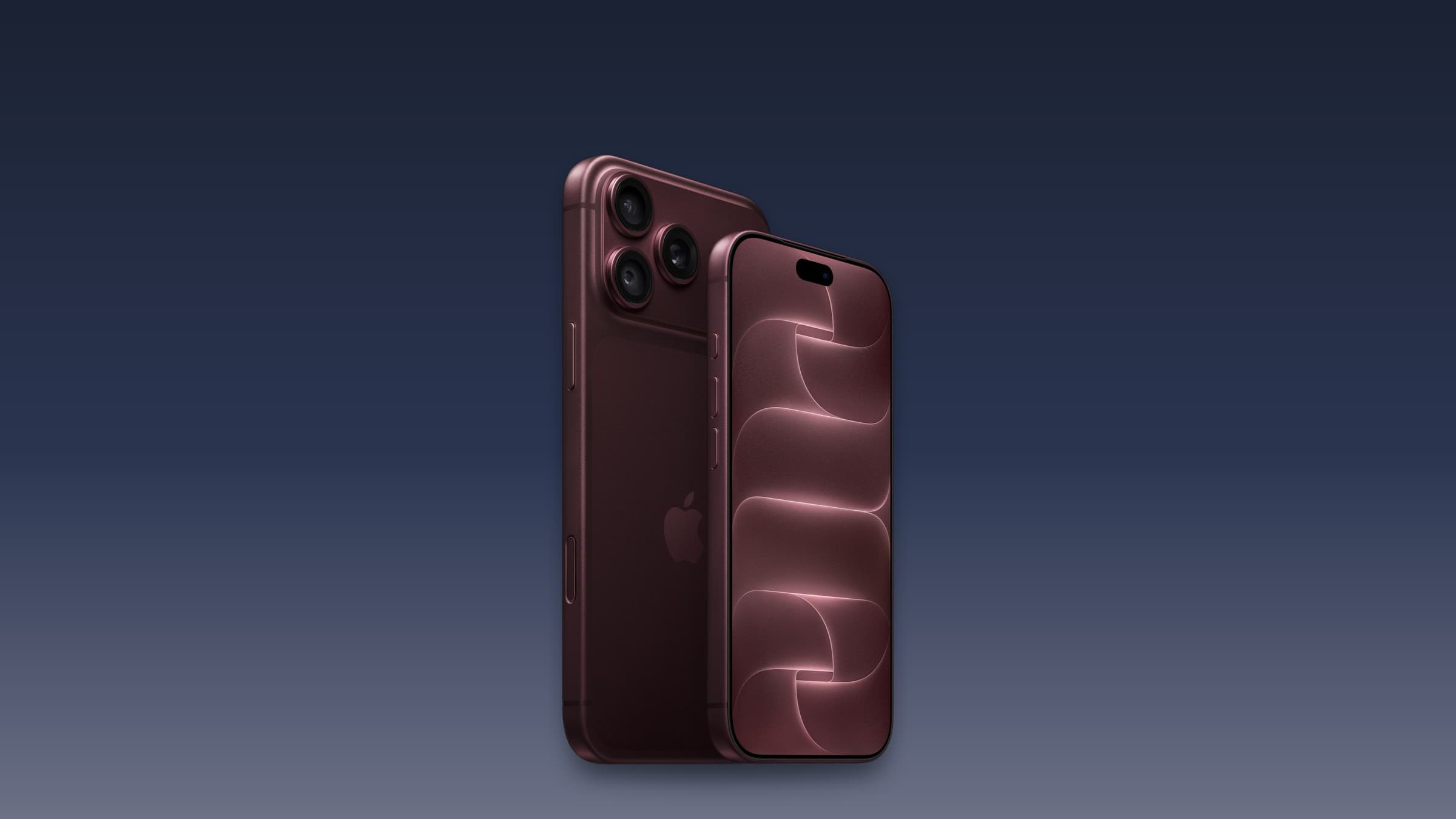 iPhone 18 Pro, which uses Apple's own C2 cellular modem, shown front and back on a blue gradient