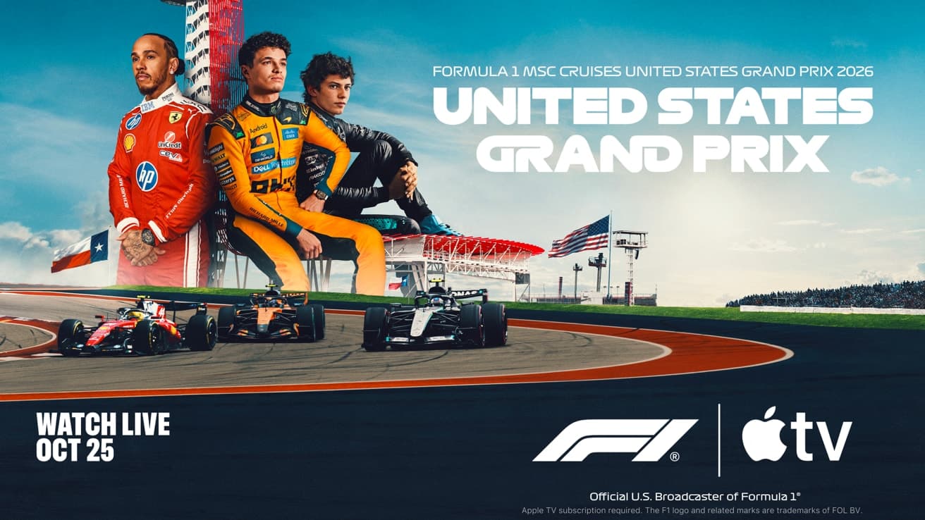 US Grand Prix on Apple TV adds Dolby Atmos and wider Multiview